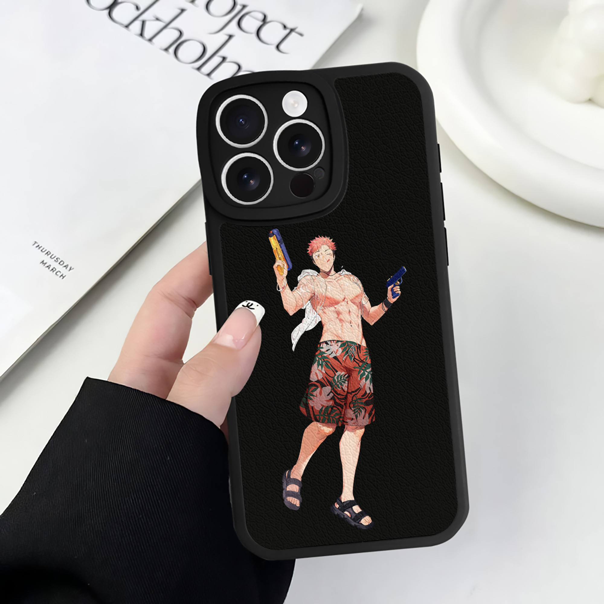 （画像用） 呪術廻戦 Jujutsu Kaisen 【iPhone 16シリーズ対応】シリコンスマホケース（レザー調） 材質：シリコン
